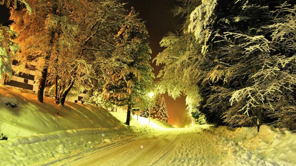 Evening-winter-road